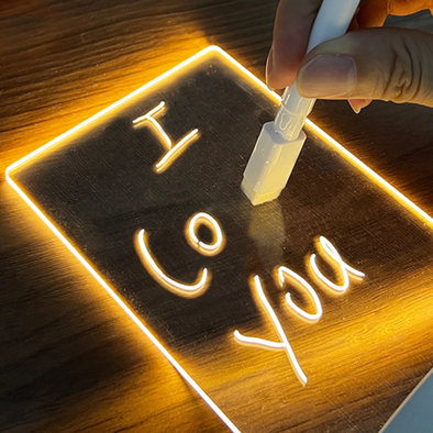 Panneau de notes en veilleuse LED avec stylo | "Love Glass" - Nid de reve